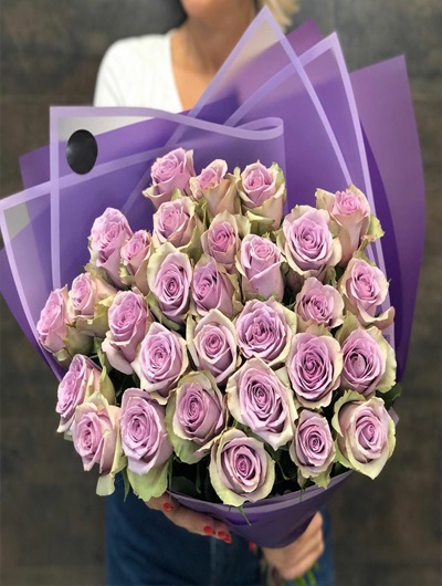 25 Adet Lila Gül Buketi 5518